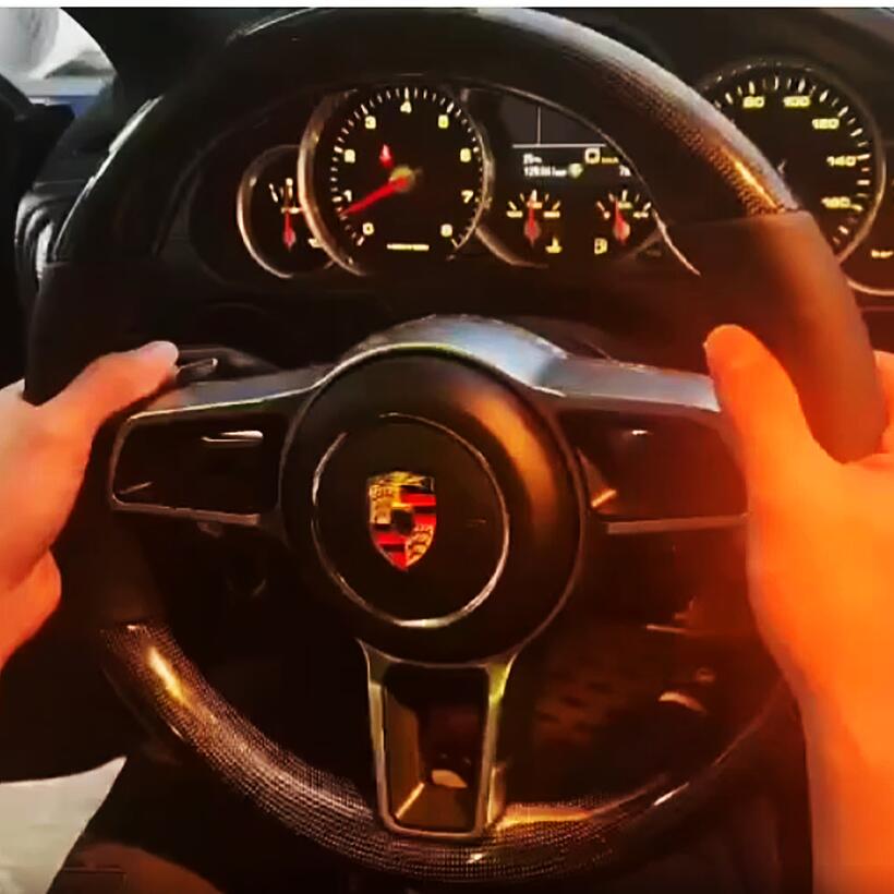 Porsche Cayenne carbon fiber steering wheel