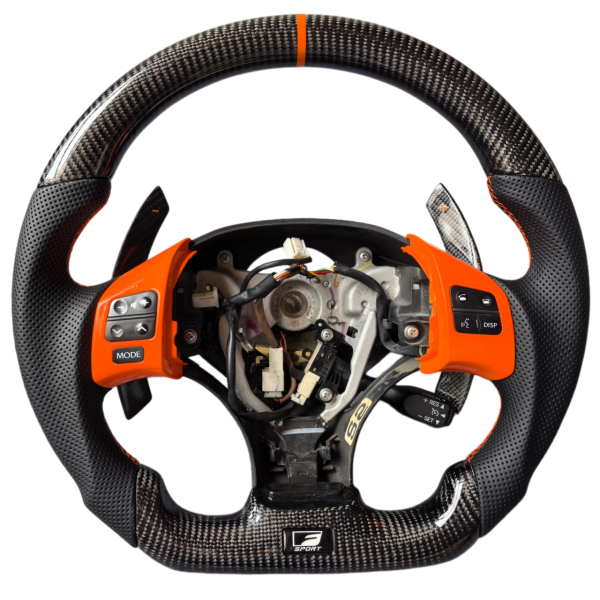 Lexus IS250 XE20 Forged Carbon Fiber Steering Wheel with Orange Trim