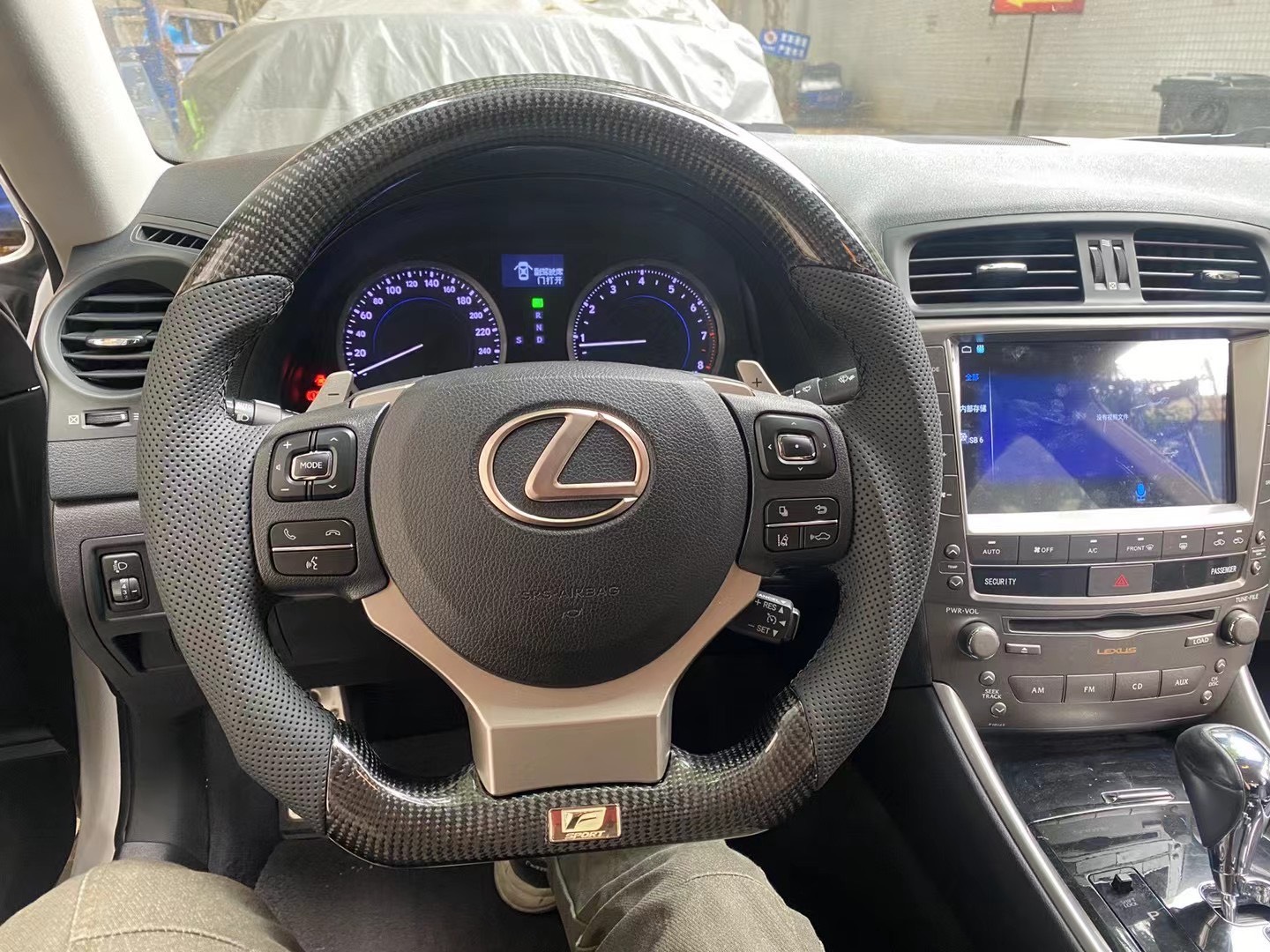 RCF style carbon fiber steering wheel for Lexus IS RC CT NX with shift paddles